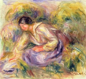 Mosónő kékben, 1917 alkotó: Pierre Auguste Renoir